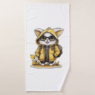 Toalha De Banho estética de queda de gato fofo