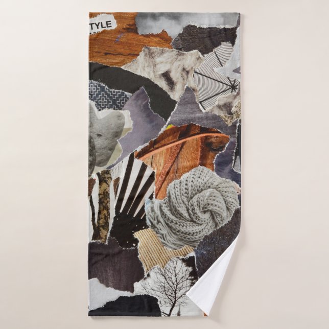Toalha De Banho Estilo de vida cinza da atmosfera, castanho, preto (Toalha de Banho)