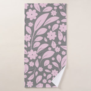Toalha De Banho Estilos de vindima sem costura com flores rosa e f