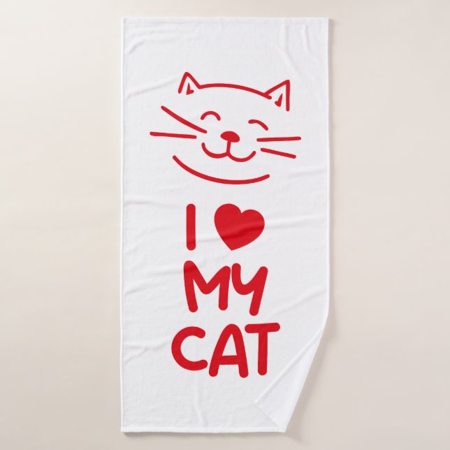 Toalha De Banho Eu amo meu gato (Toalha de Banho)