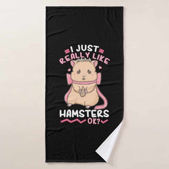 Toalha De Banho Eu Gosto Muito De Hamsters Ok (Toalha de Banho)