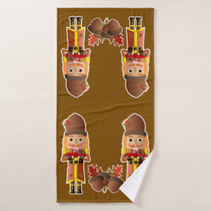 Toalha De Banho Fall Woodland Nutcracker com Little Red Truck