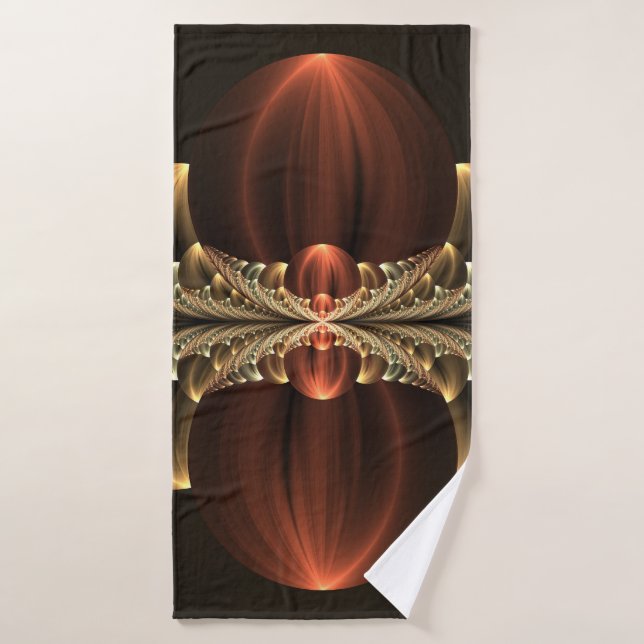 Toalha De Banho Fantasy Construction Shiny Abstrato Fractal Art (Toalha de Banho)