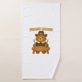 Toalha De Banho Feast Mode Thankgiving Turkey - Cute Pilgrim Turke
