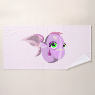Toalha De Banho Feliz Peixe Roxo
