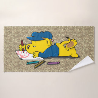 Toalha De Banho Ferald Desenhando Com Crayons Bath Towel