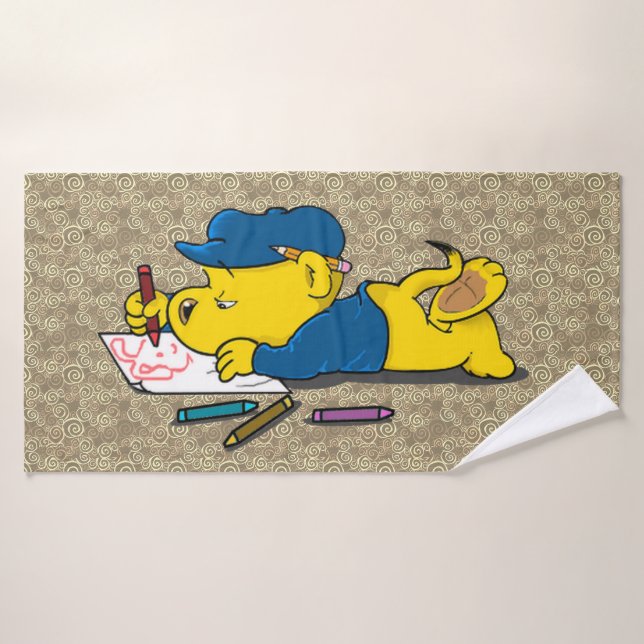 Toalha De Banho Ferald Desenhando Com Crayons Bath Towel (Toalha de Banho)