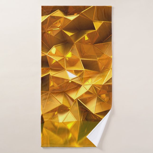 Toalha De Banho Festive golden background with triangles, bathroom (Toalha de Banho)