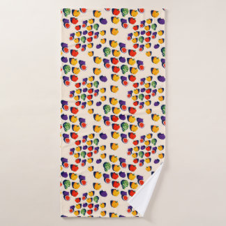 Toalha De Banho Flat lay pattern of figs bell peppers