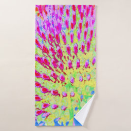 Toalha De Banho Flor de Cone Abstrato Arco-íris Multicolorido