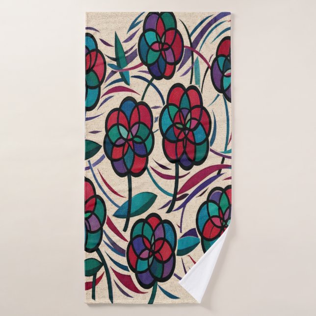 Toalha De Banho Flor de Mosaico (Toalha de Banho)