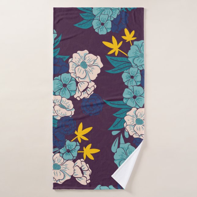Toalha De Banho Floral jungle with snakes seamless pattern, tropic (Toalha de Banho)