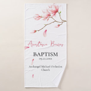 Toalha De Banho Flores Rosa Abandonando Petais Ortodoxas Presente