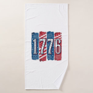 Toalha De Banho Fogueira Patriótica de 1776 Projeto Vetorial Vinta