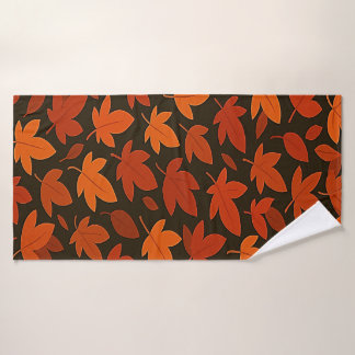 Toalha De Banho Folhas de Outono Boho Laranja
