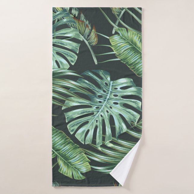 Toalha De Banho Folhas tropicais, monstera, folha de bananeira, ga (Toalha de Banho)