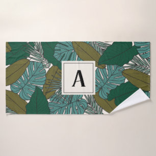 Toalha De Banho Folhas Tropicais Nome Personalizado Bath Toel