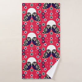 Toalha De Banho Folk Art Owl
