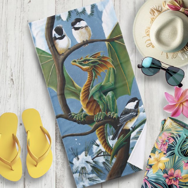 Toalha De Banho Frango Verde Dragão Inverno (Criador carregado)