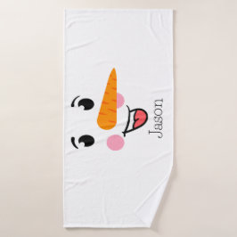 Toalha De Banho Frosty the Snowman Happy Face