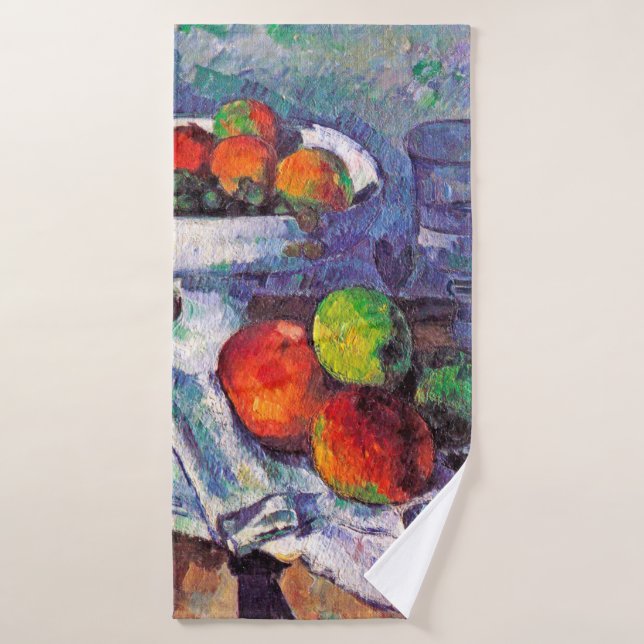 Toalha De Banho Fruta, Vidro e Maçãs, Cezanne (Toalha de Banho)