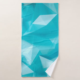 Toalha De Banho Fundo azul turquesa com cristais, triângulo