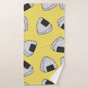 Toalha De Banho Fundo Onigiri (bola de arroz japonesa). Sem costur