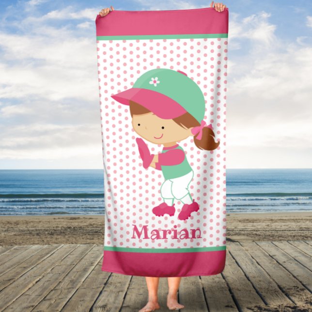 Toalha De Banho Garotas de Softball Catcher Crianças Costumam Band (Criador carregado)