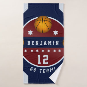 Toalha De Banho Garoto Jogador de Basquete Todas as Estrelas Nome