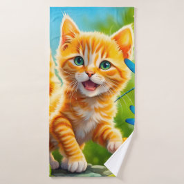 Toalha De Banho Gatinho Alegre