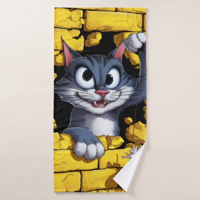 Toalha De Banho Gato e rato. (Toalha de Banho)