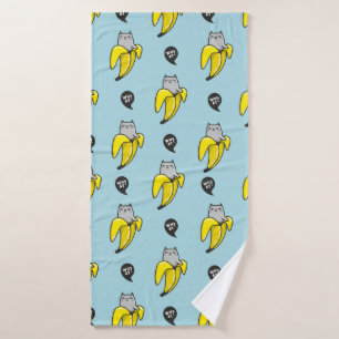 Toalha De Banho Gato na banana