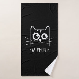 Toalha De Banho Gato Negro Ouro Pessoas Engraçadas