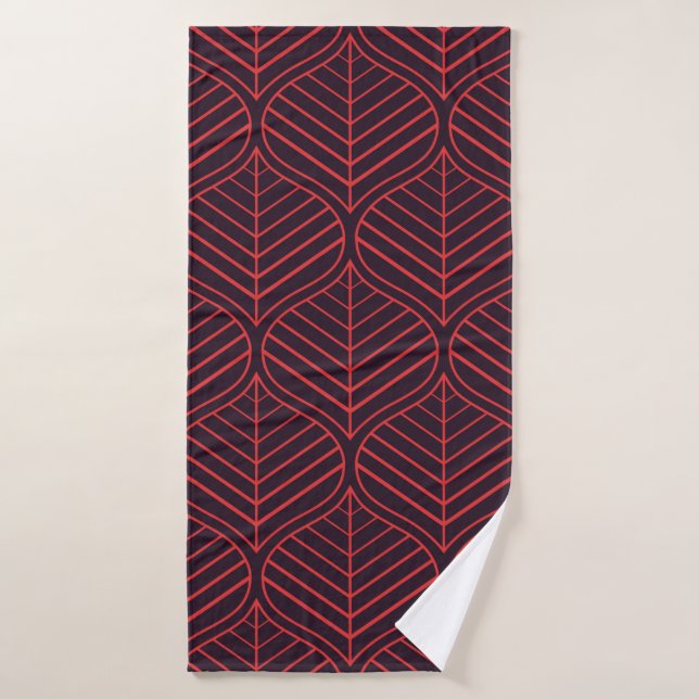 Toalha De Banho Geometric leaves seamless pattern. Abstract textur (Toalha de Banho)