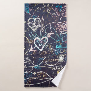 Toalha De Banho Grafite de quadro negro