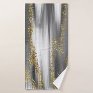 Toalha De Banho gray background with gold glitterart,gold,golden,a