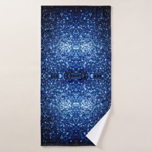Toalha De Banho Grelhas de brilho azul escuro