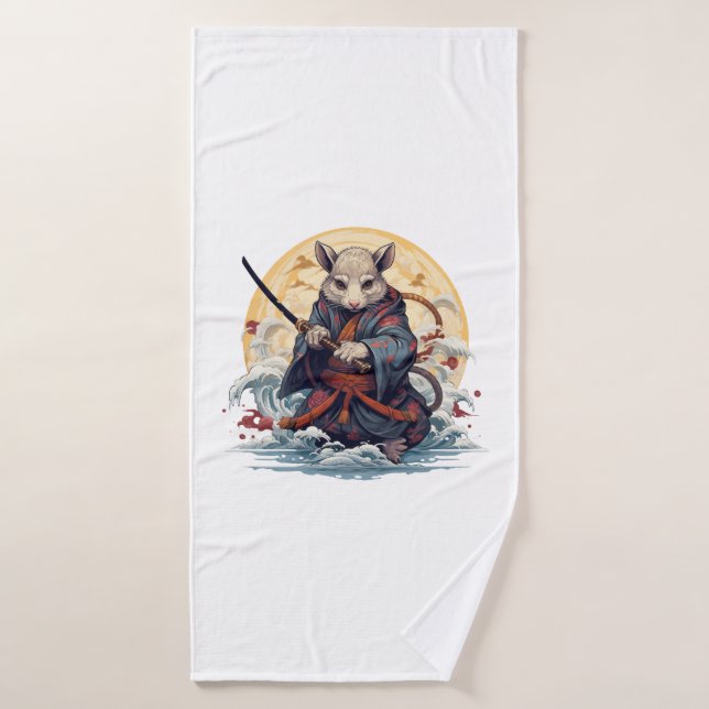 Toalha De Banho guerreiro Samurai Rat (Toalha de Banho)