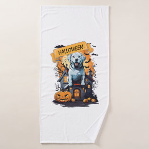 TOALHA DE BANHO HALLOWEEN E CÃO
