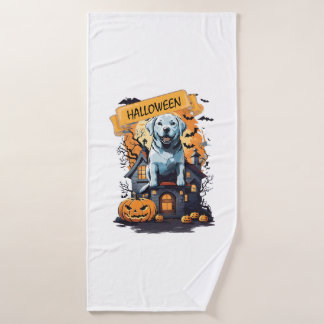 TOALHA DE BANHO HALLOWEEN E CÃO