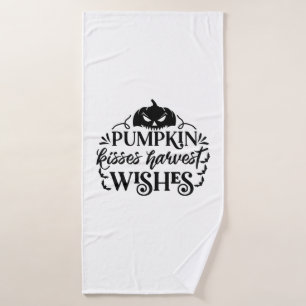 Toalha De Banho Halloween Pumpkin Kisses Harvest Deseja Aniversári