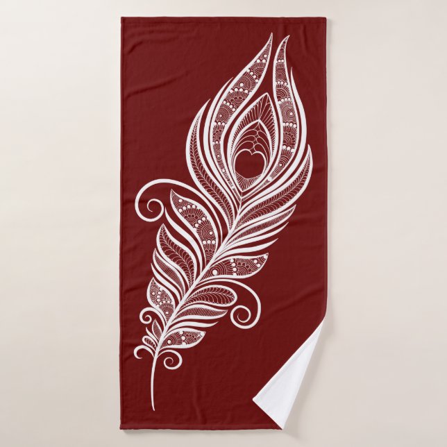 Toalha De Banho Henna style peacock feather (Toalha de Banho)