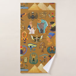 Toalha De Banho Hieroglifo Egípcio Antigo - Padrão Hieroglifo
