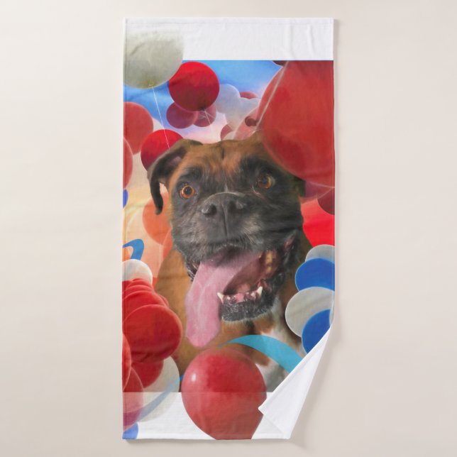 Toalha De Banho HORA DO Cachorro-Boxer EM BOXERVILLE (Toalha de Banho)