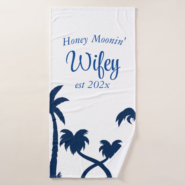 Toalha De Banho Hubby da Lua de mel personalizada/Wifey Bath Towel (Toalha de Banho)