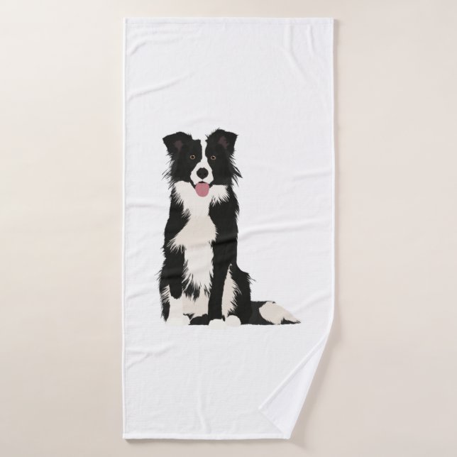 Toalha De Banho Ilustração de Borda Collie! (Toalha de Banho)