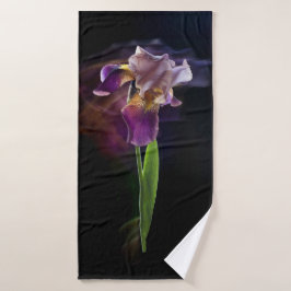 Toalha De Banho Íris Floral Abstrata – Arte Floral Elegante