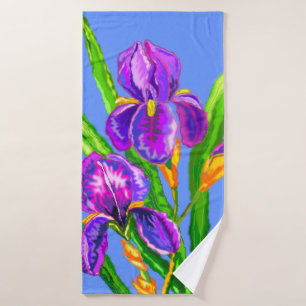 Toalha De Banho Iris Flowers Bath Towel