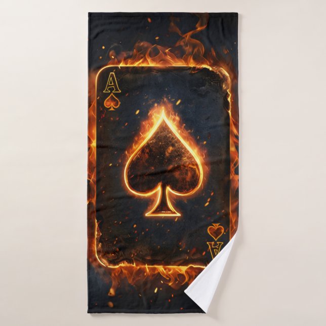 Toalha De Banho Jogando cartas. (Toalha de Banho)