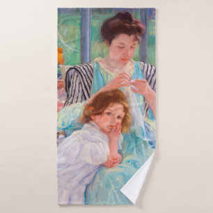 Toalha De Banho Jovem Mãe Costurando, Mary Cassatt